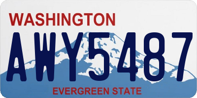 WA license plate AWY5487