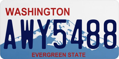 WA license plate AWY5488