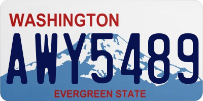 WA license plate AWY5489