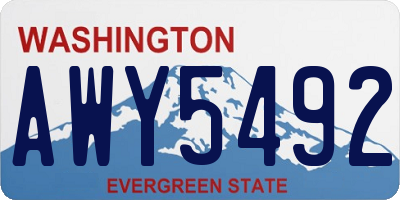 WA license plate AWY5492