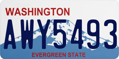 WA license plate AWY5493