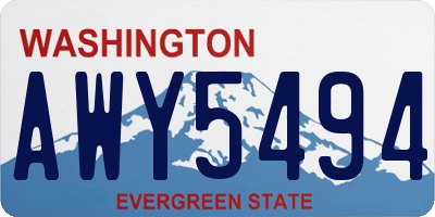 WA license plate AWY5494