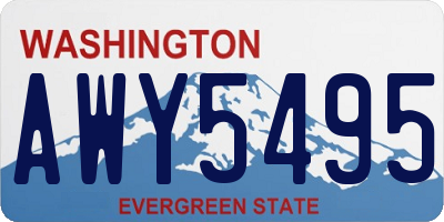 WA license plate AWY5495