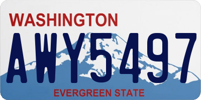 WA license plate AWY5497
