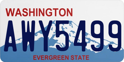 WA license plate AWY5499