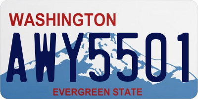 WA license plate AWY5501