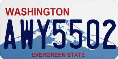WA license plate AWY5502