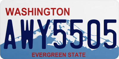WA license plate AWY5505