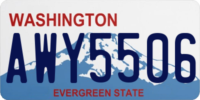 WA license plate AWY5506