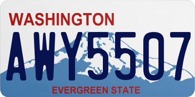 WA license plate AWY5507