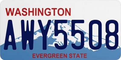 WA license plate AWY5508