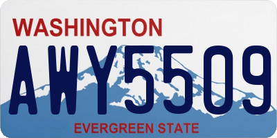 WA license plate AWY5509