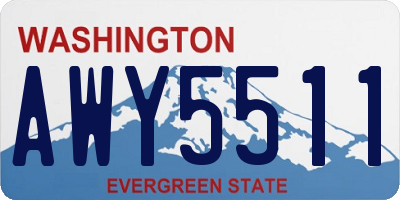 WA license plate AWY5511