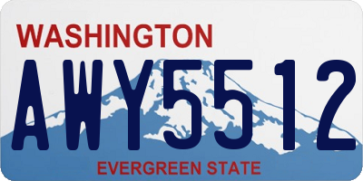 WA license plate AWY5512