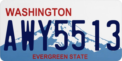 WA license plate AWY5513