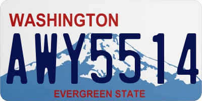 WA license plate AWY5514