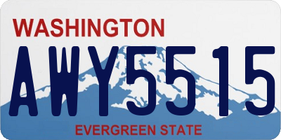 WA license plate AWY5515