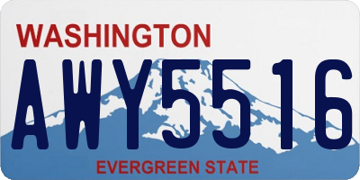 WA license plate AWY5516