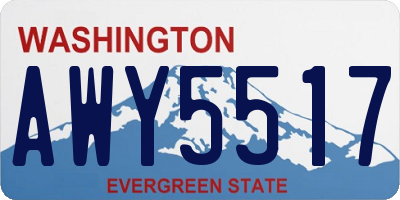 WA license plate AWY5517
