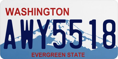 WA license plate AWY5518