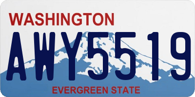 WA license plate AWY5519
