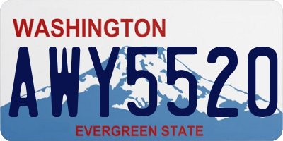 WA license plate AWY5520