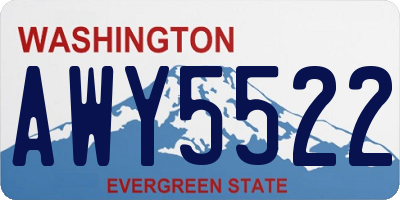 WA license plate AWY5522