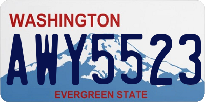 WA license plate AWY5523