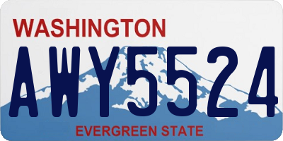 WA license plate AWY5524