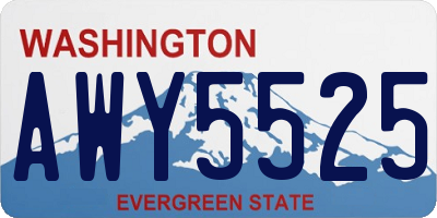 WA license plate AWY5525