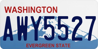 WA license plate AWY5527