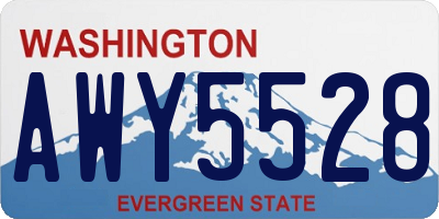 WA license plate AWY5528