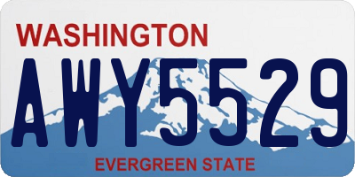 WA license plate AWY5529