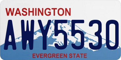 WA license plate AWY5530