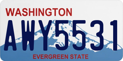 WA license plate AWY5531