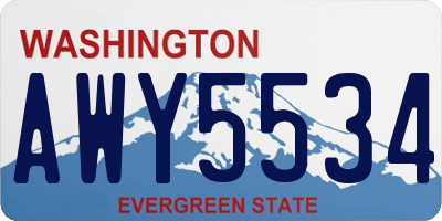WA license plate AWY5534