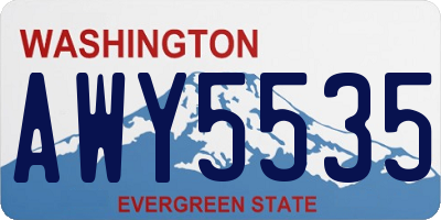 WA license plate AWY5535