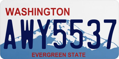 WA license plate AWY5537
