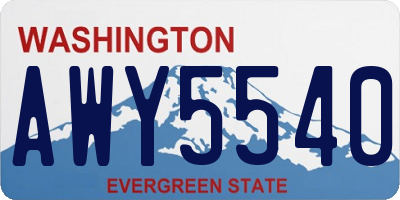 WA license plate AWY5540