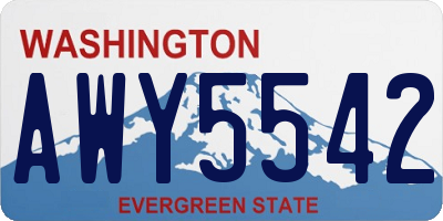WA license plate AWY5542