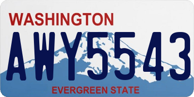 WA license plate AWY5543