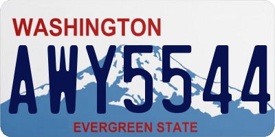 WA license plate AWY5544