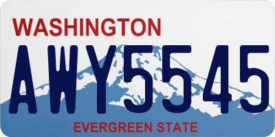 WA license plate AWY5545