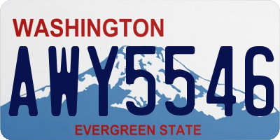 WA license plate AWY5546