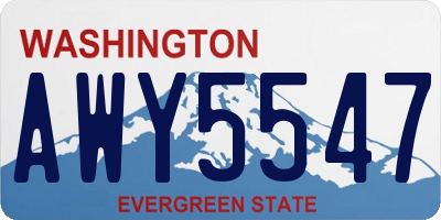 WA license plate AWY5547