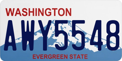 WA license plate AWY5548