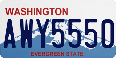WA license plate AWY5550