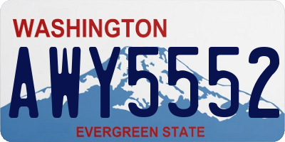 WA license plate AWY5552