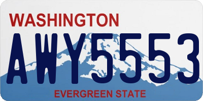 WA license plate AWY5553