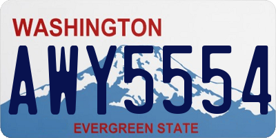 WA license plate AWY5554